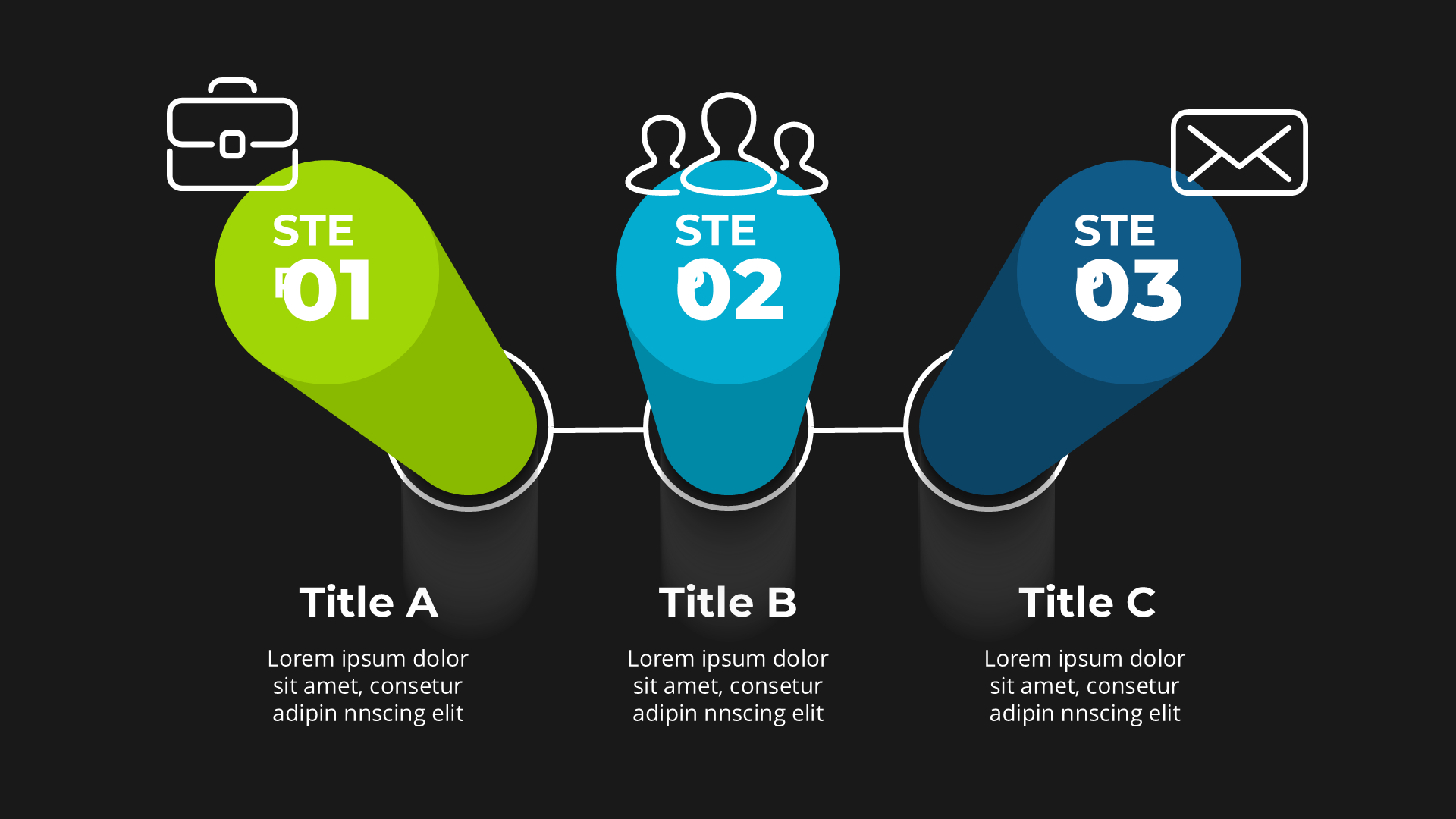 3D Infographics Dark slide 2